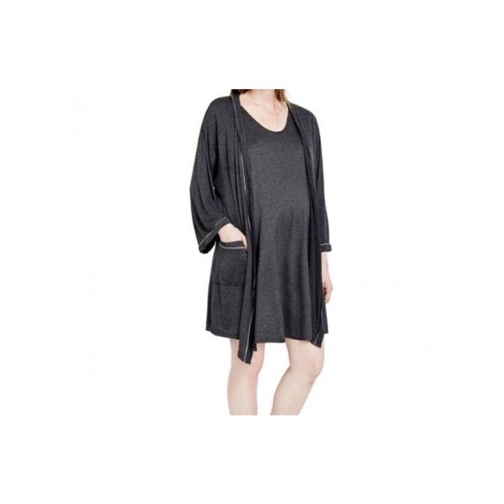 Hatch to Hospital Short Grey Robe with white piping one size